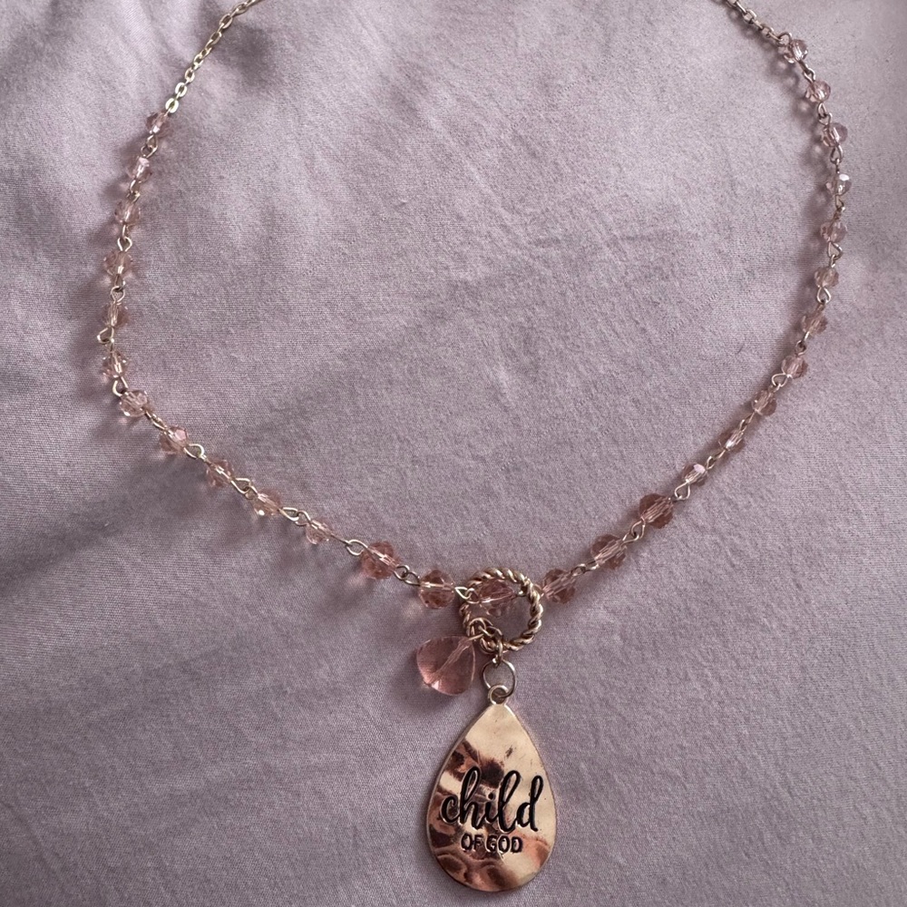 Rose Gold 'Child of God' Pendant Necklace